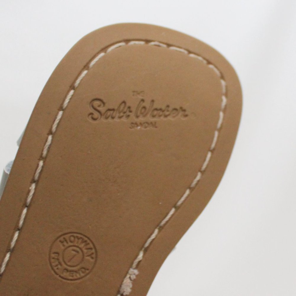 SALT WATER Silver Baby Sandals Size 7 & Wonder Nation Brown Sandals Same Length - Picture 9 of 12